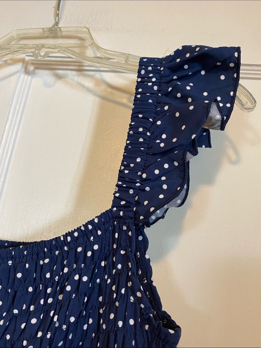 NWOT FAPPAREL navy blue and white polka dot dress size size L - Picture 7 of 16